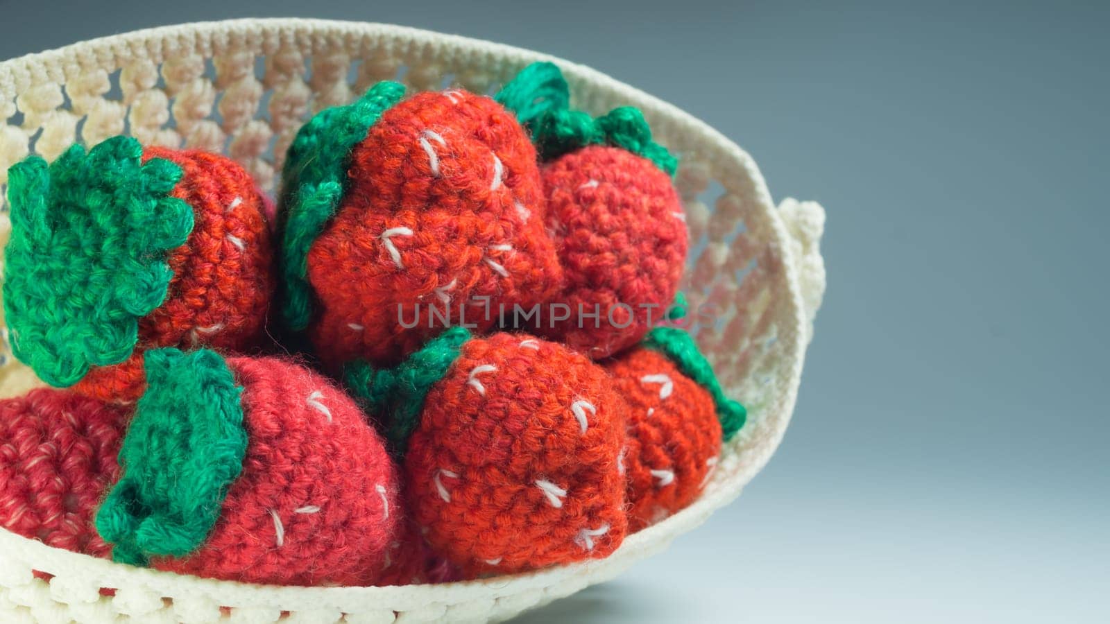 Handmade knitting wool texture background closeup needlework. healthy food concept