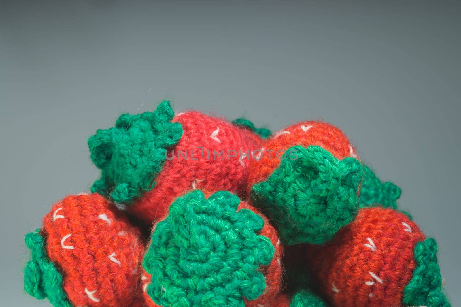 Handmade knitting wool texture background closeup needlework. healthy food concept
