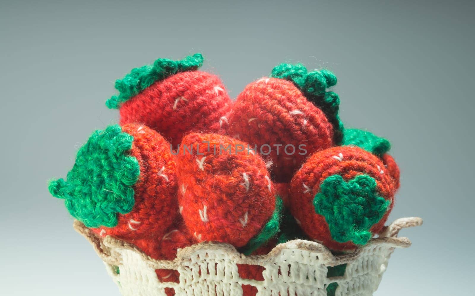 Handmade knitting wool texture background closeup needlework. healthy food concept