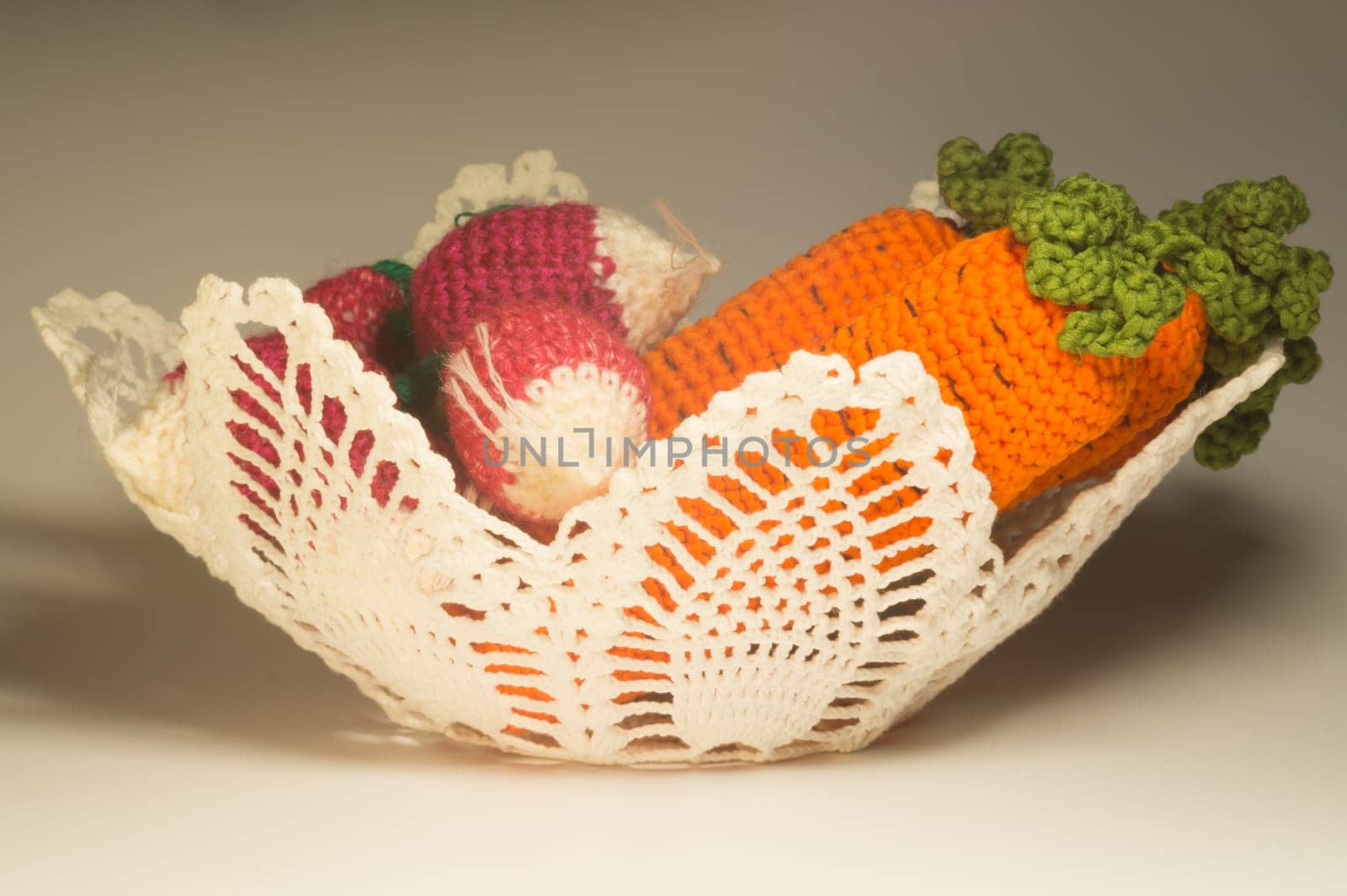 Handmade knitting wool texture background closeup needlework. healthy food concept
