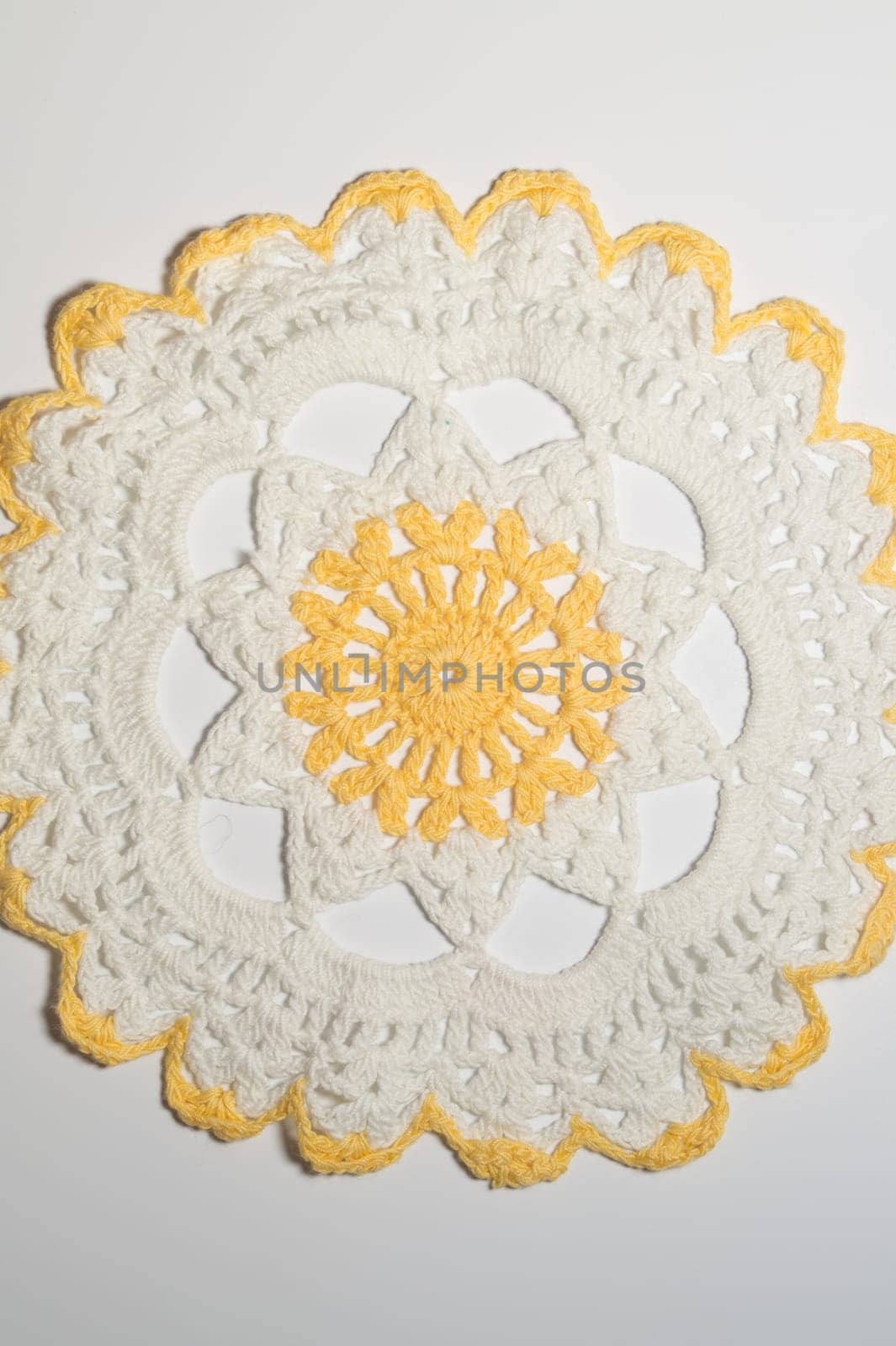Handmade knitting wool texture background closeup needlework. healthy food concept