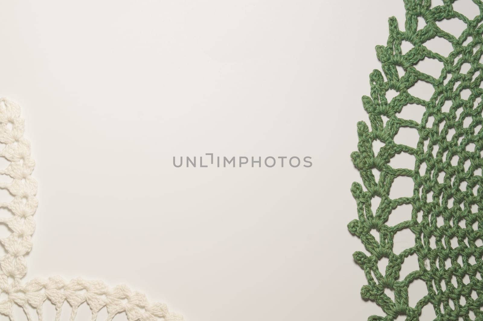 Handmade knitting wool texture background closeup needlework. healthy food concept
