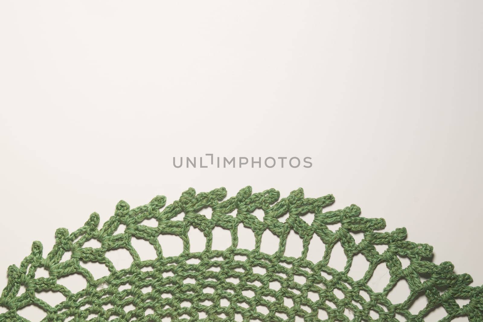 Handmade knitting wool texture background closeup needlework. healthy food concept