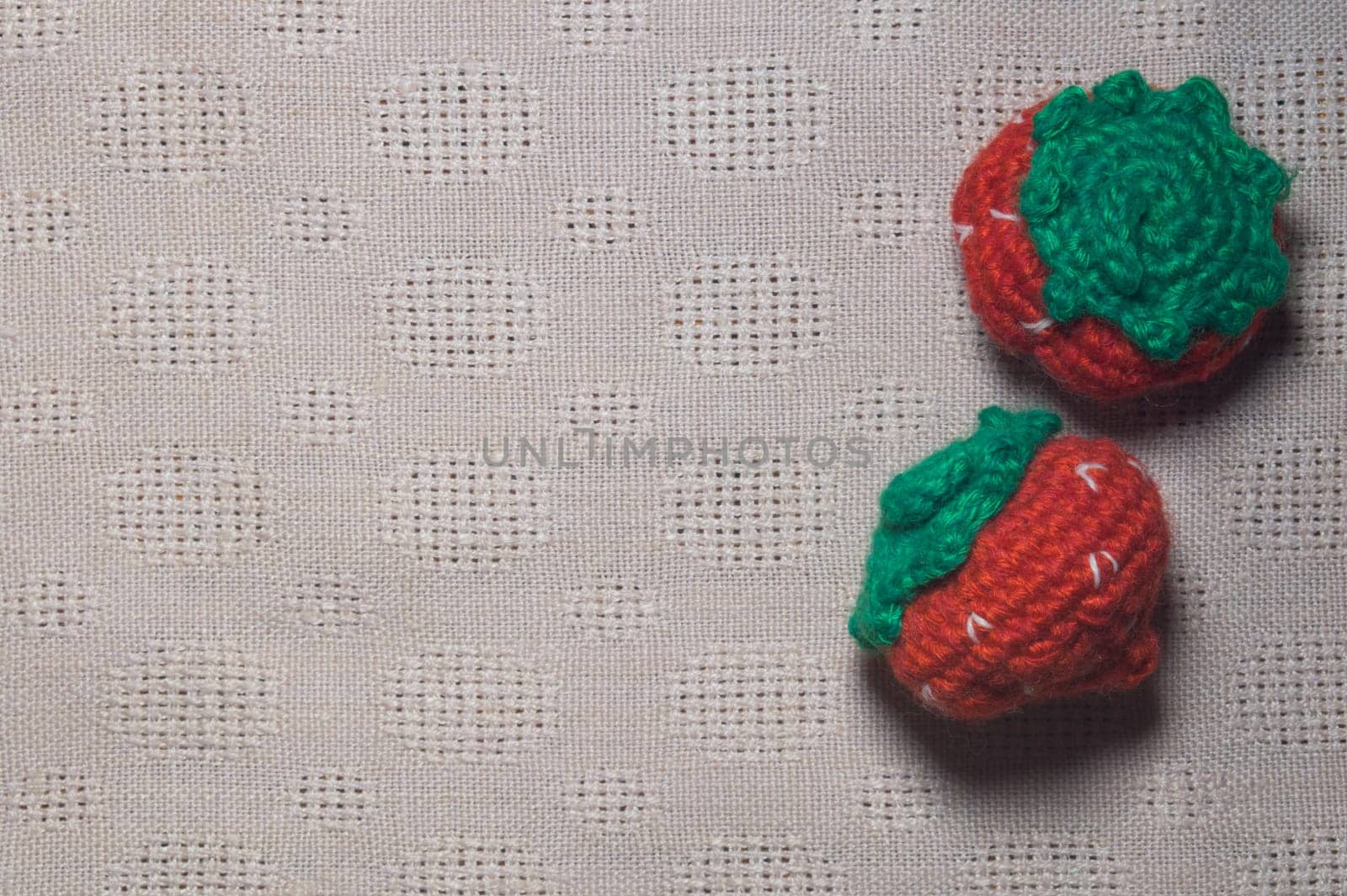 Handmade knitting wool texture background closeup needlework. healthy food concept