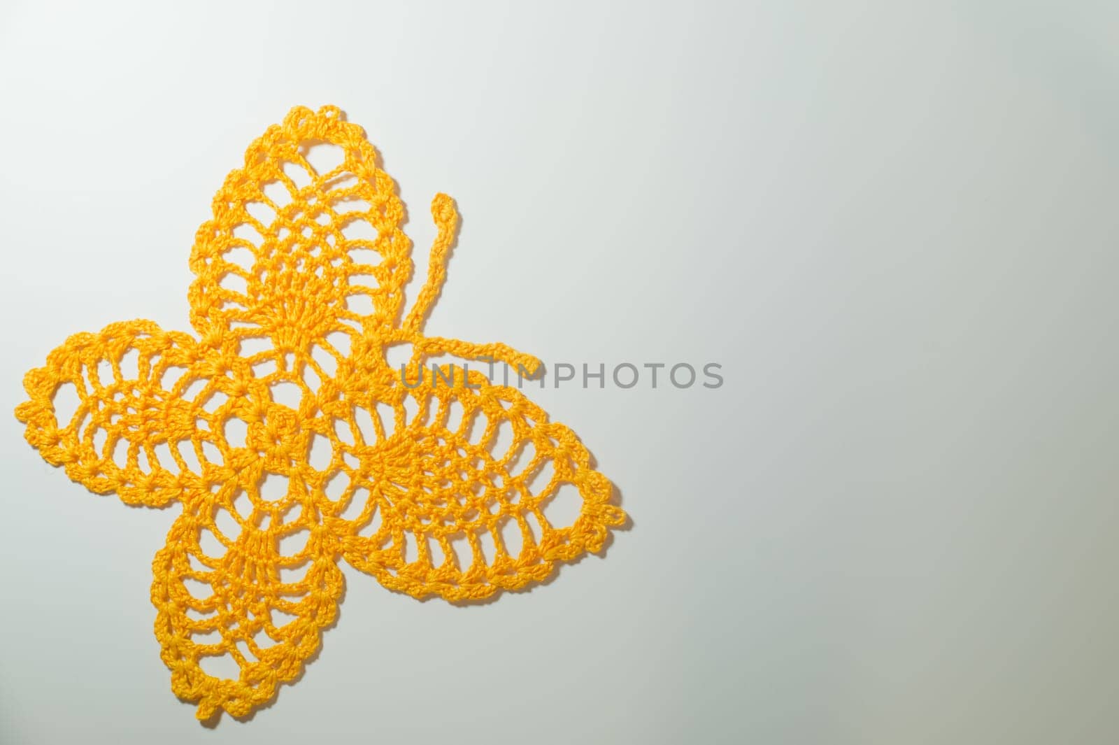 Handmade knitting wool texture background closeup needlework. healthy food concept