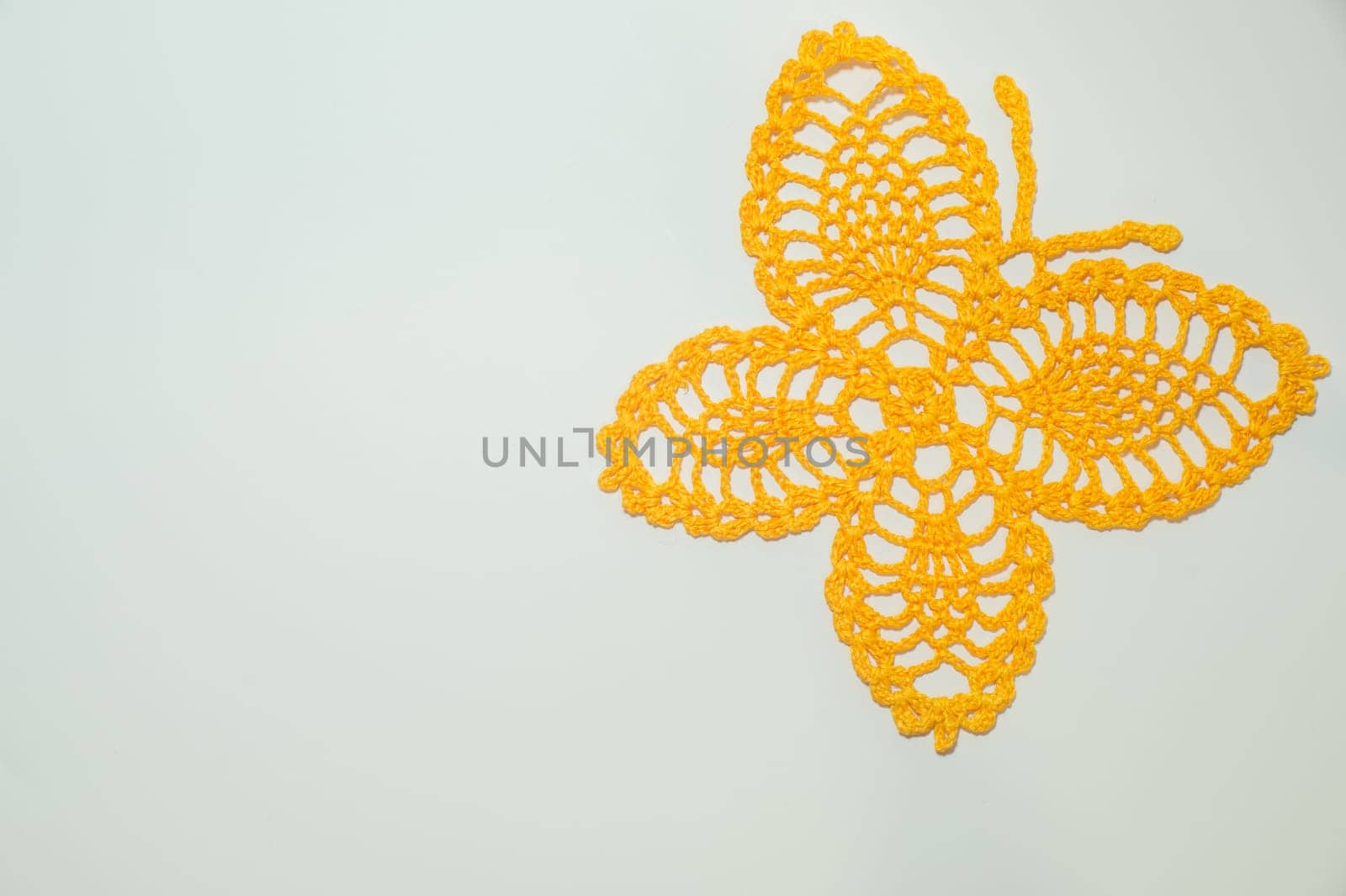 Handmade knitting wool texture background closeup needlework. healthy food concept