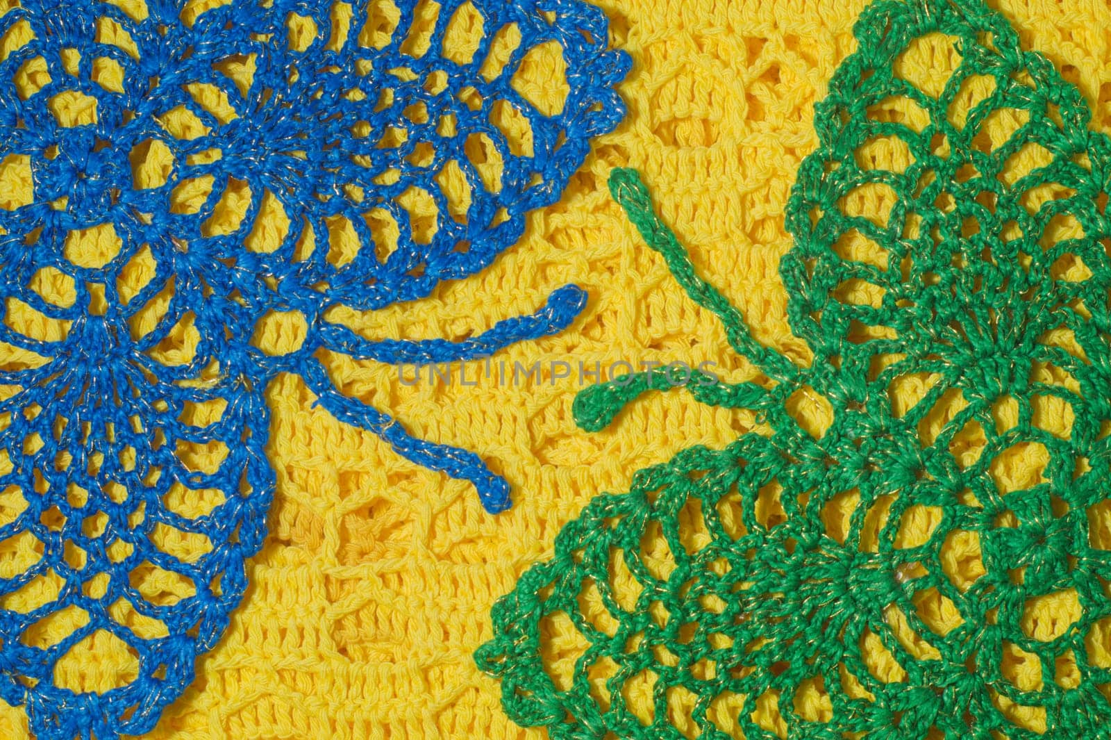 Handmade knitting wool texture background closeup needlework