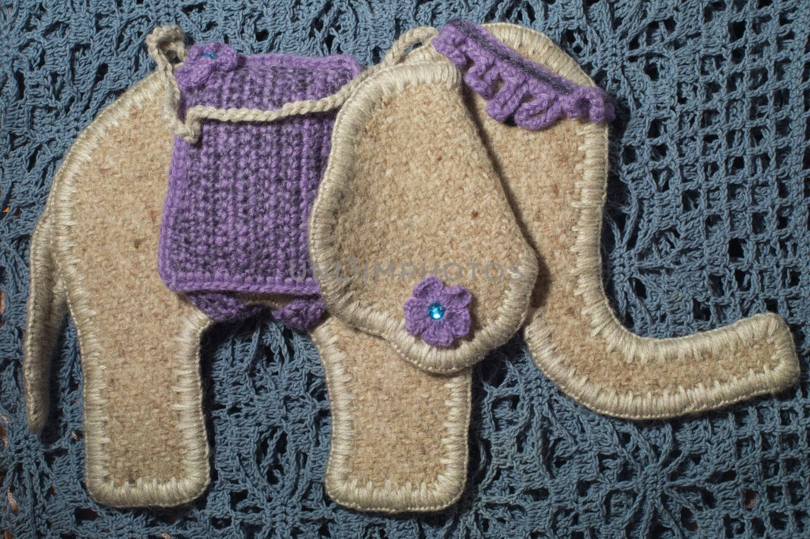Handmade knitting wool texture background closeup needlework