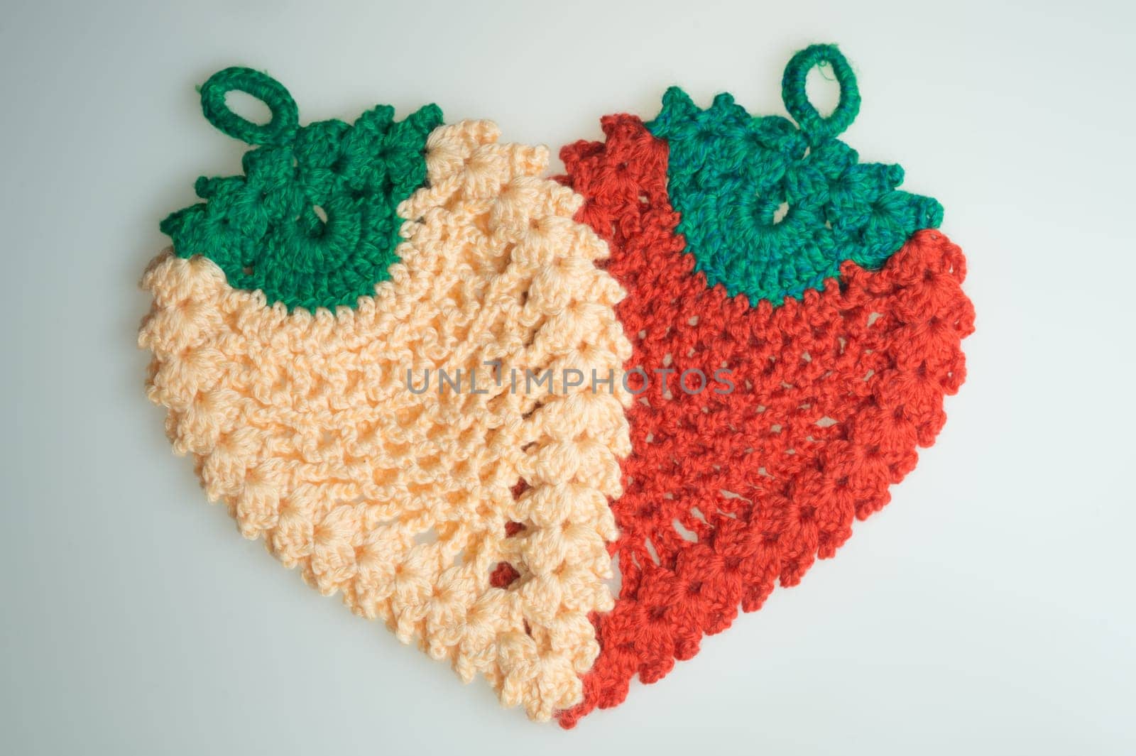 Handmade knitting wool texture background closeup needlework