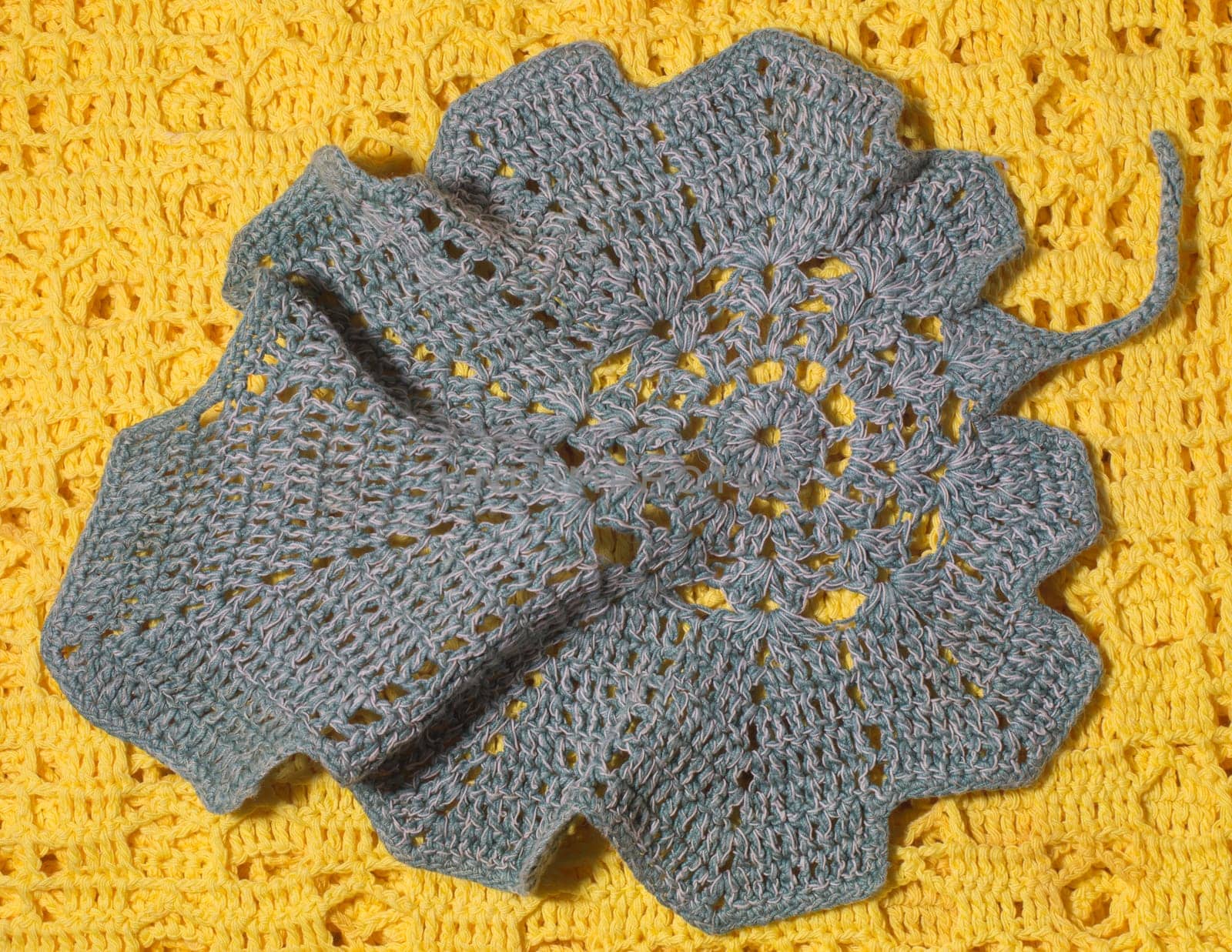 Handmade knitting wool texture background closeup needlework
