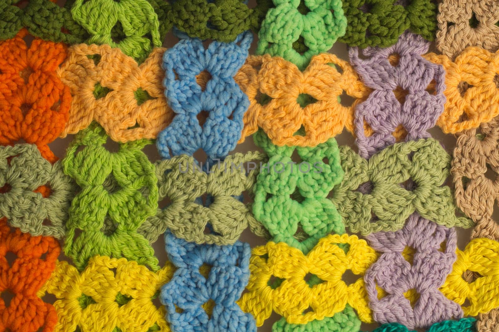 Handmade knitting wool texture background closeup needlework