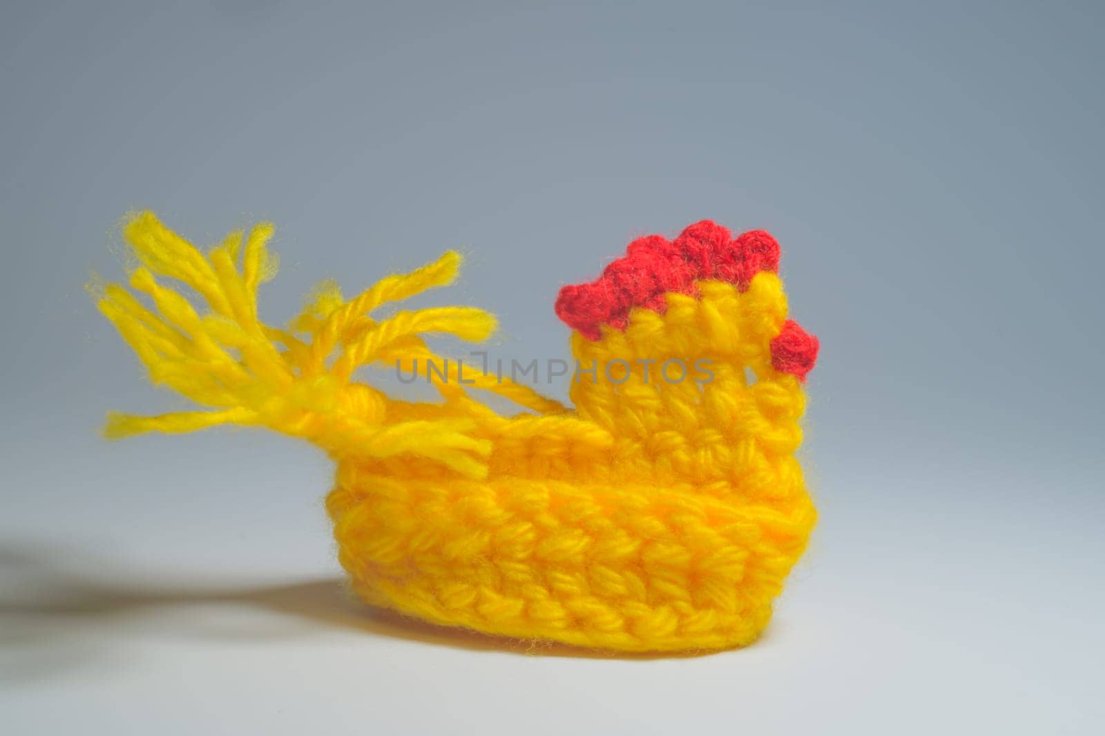 Handmade knitting wool texture background closeup needlework. healthy food concept