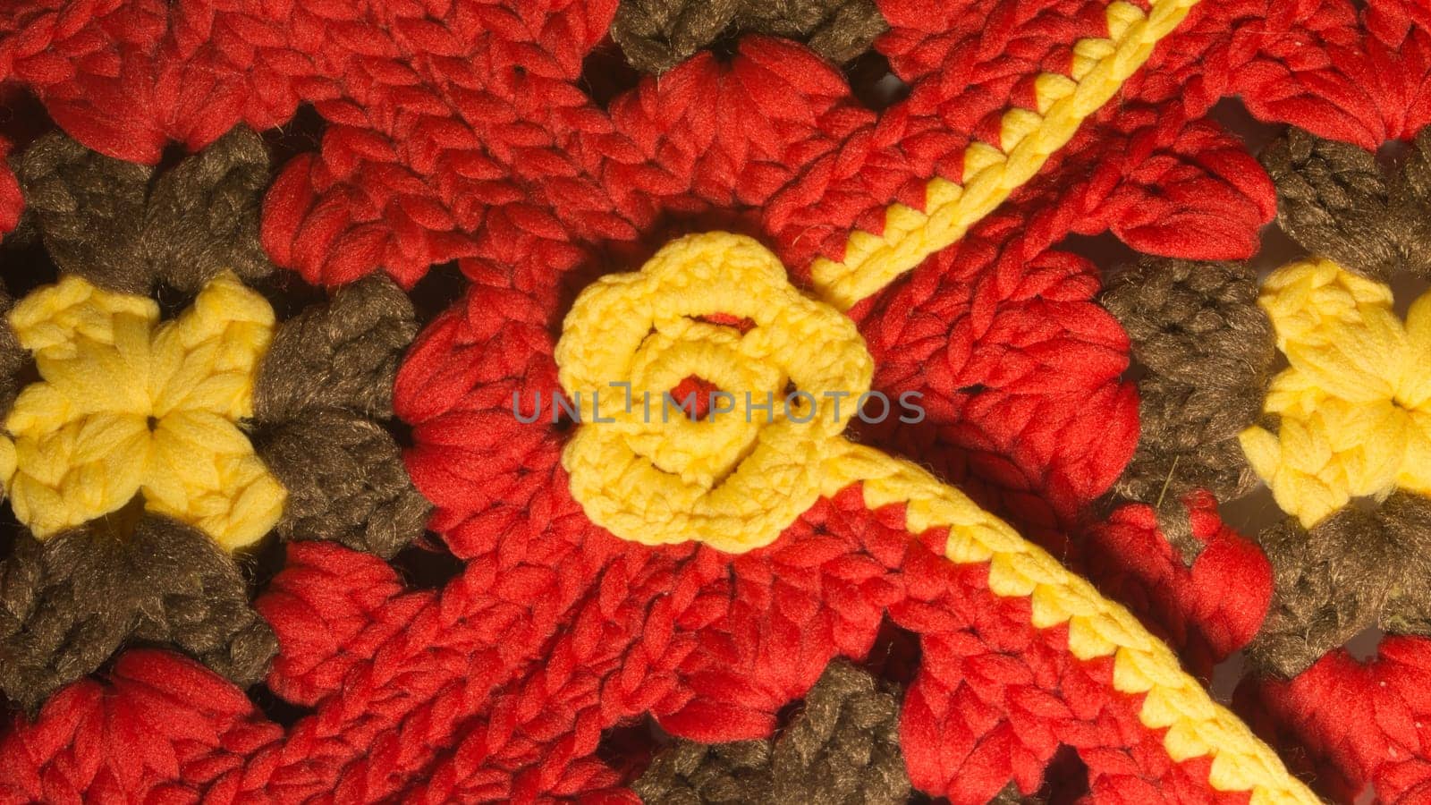Handmade knitting wool texture background closeup needlework