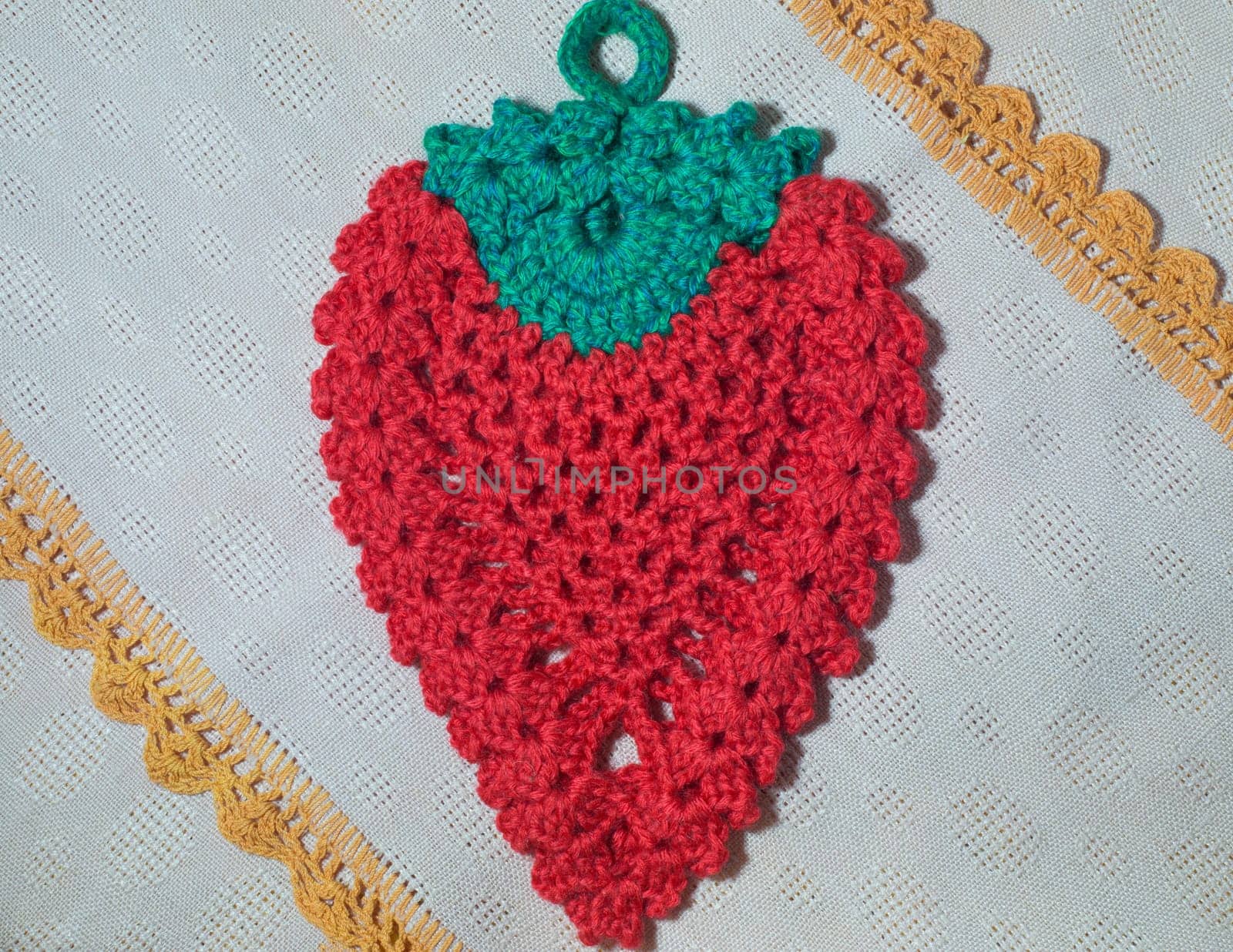 Handmade knitting wool texture background closeup needlework