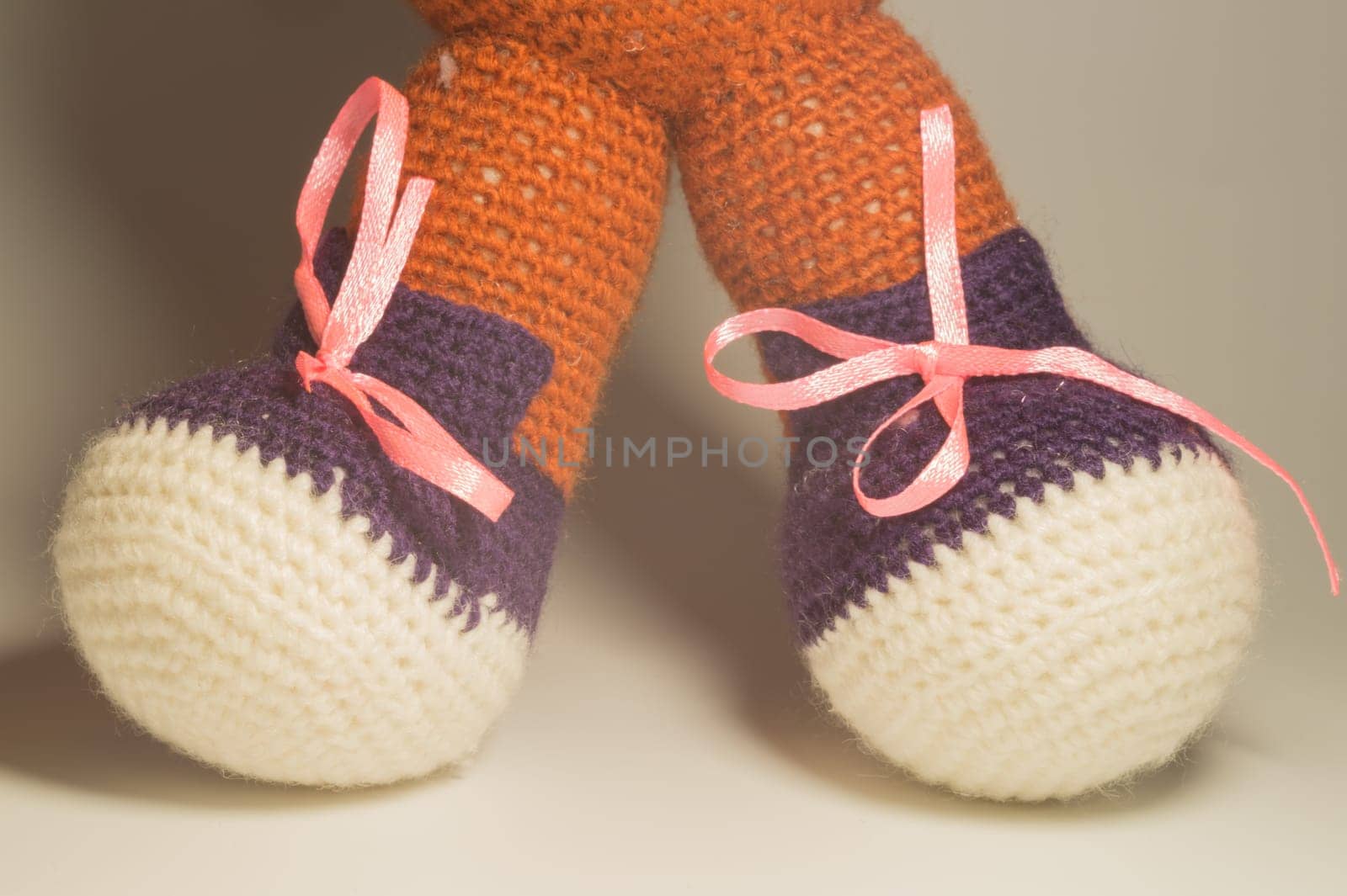 Handmade knitting wool texture background closeup needlework