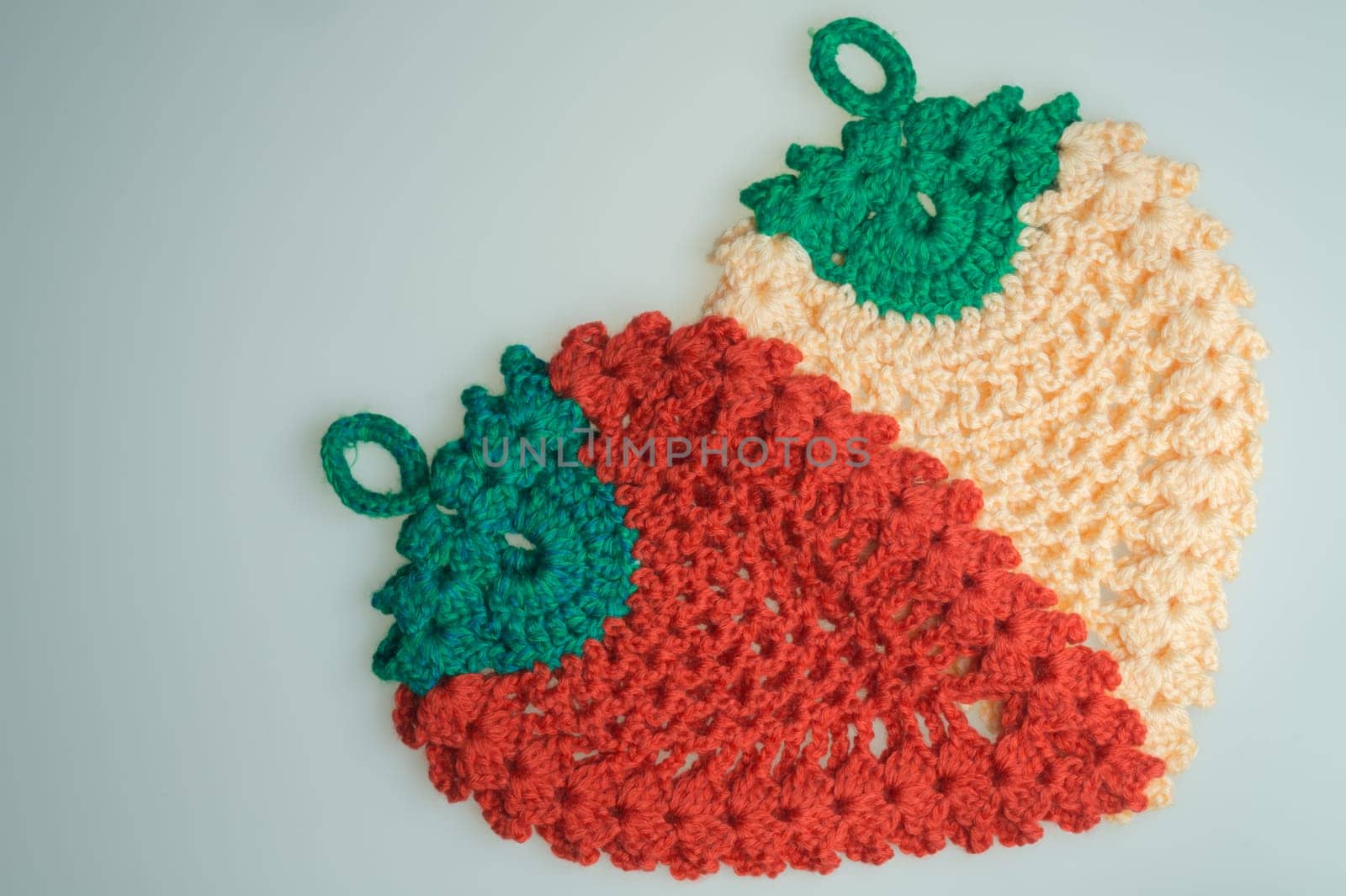 Handmade knitting wool texture background closeup needlework