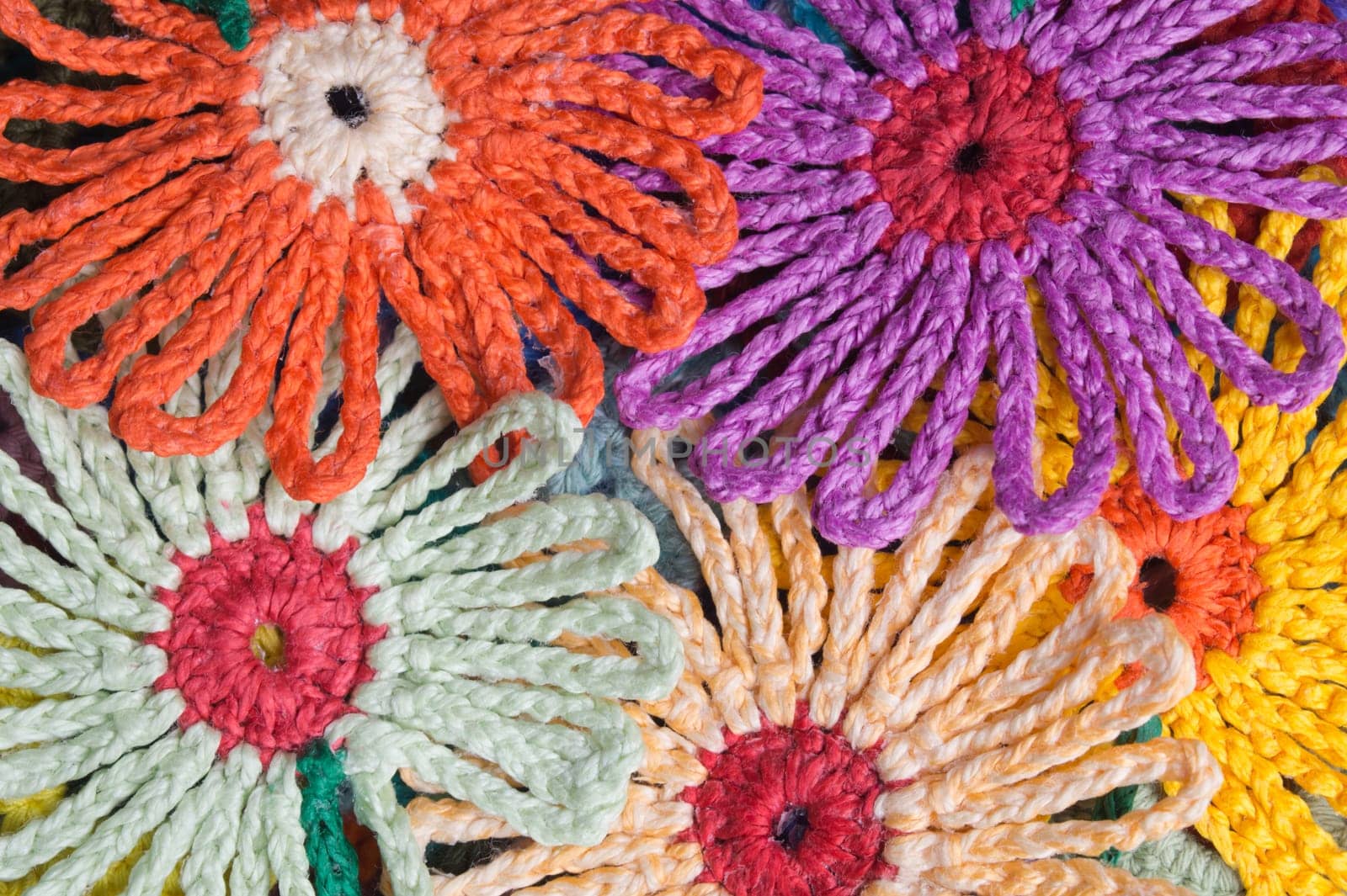 Handmade knitting wool texture background closeup needlework