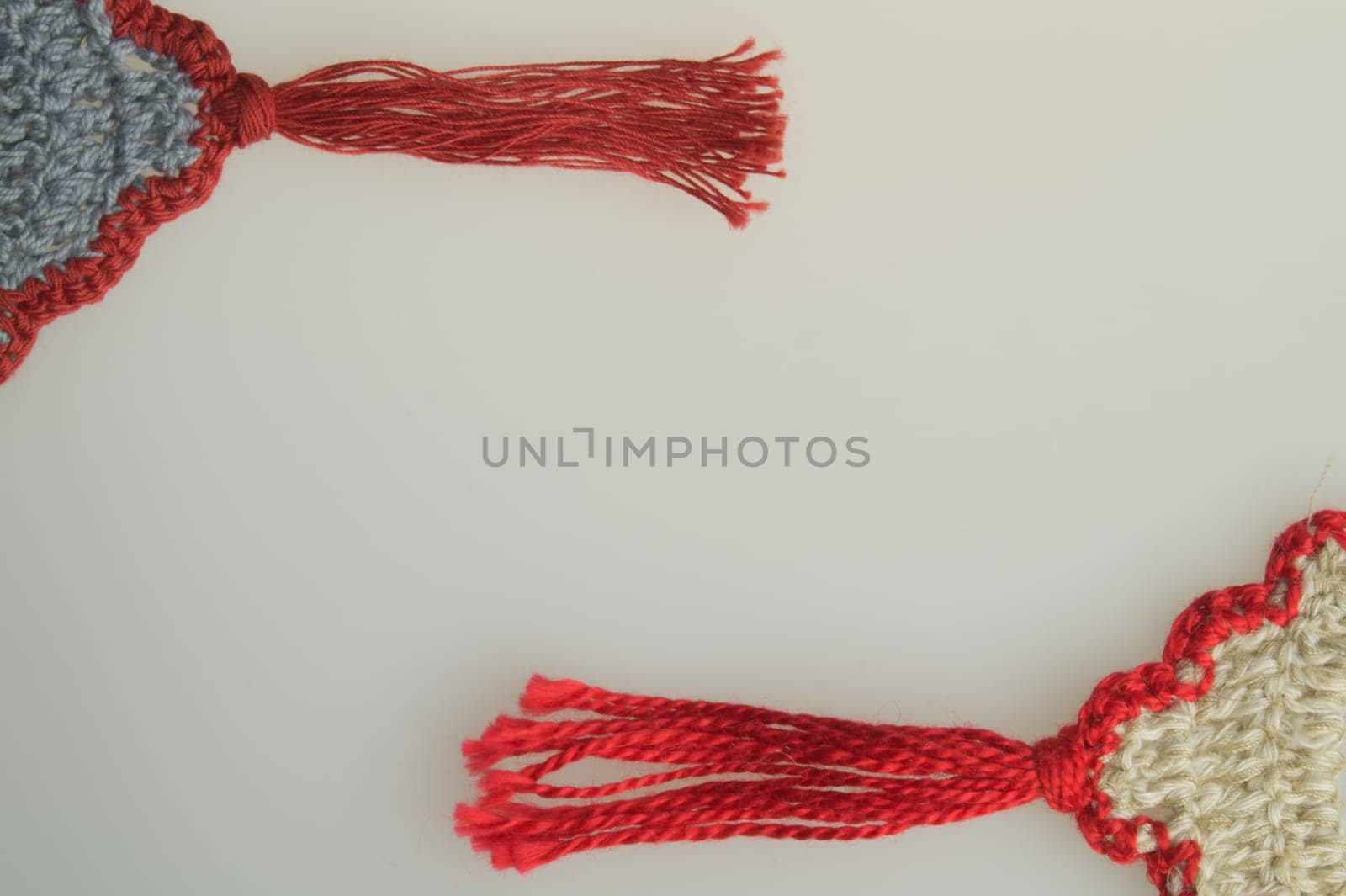 Handmade knitting wool texture background closeup needlework