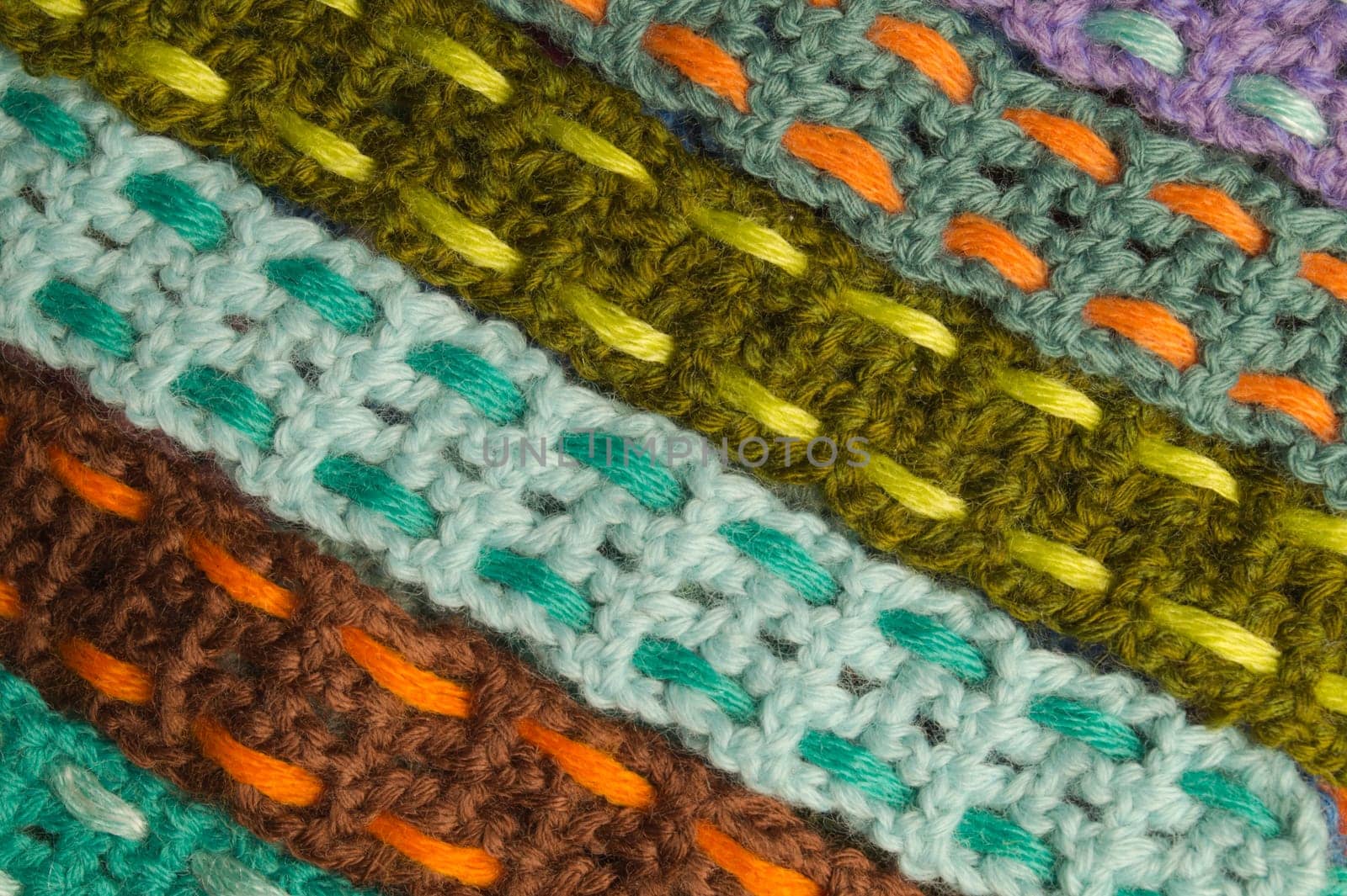 Handmade knitting wool texture background closeup needlework