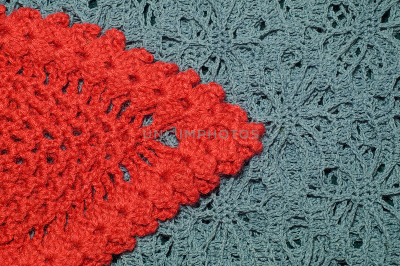 Handmade knitting wool texture background closeup needlework