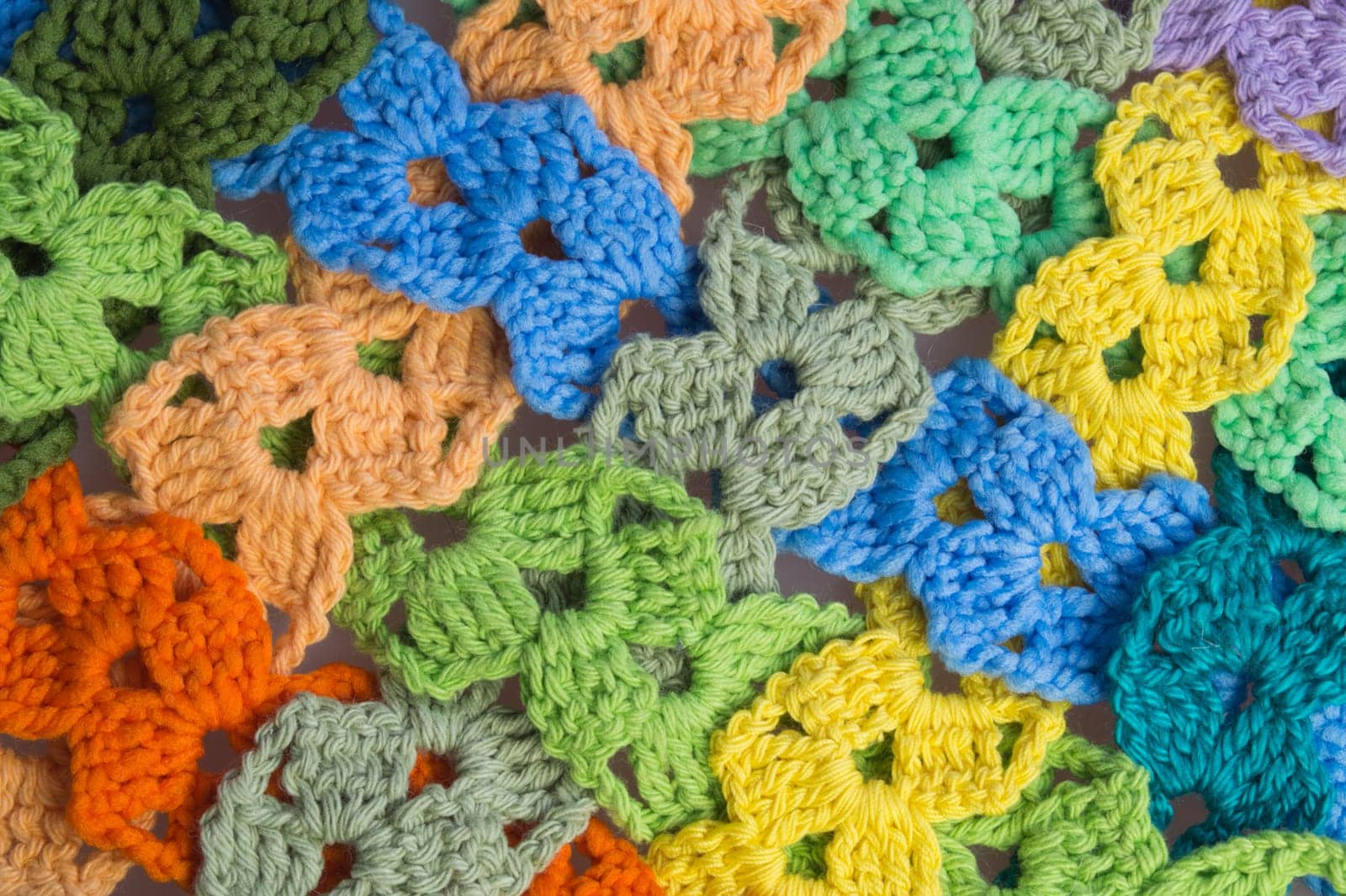 Handmade knitting wool texture background closeup needlework