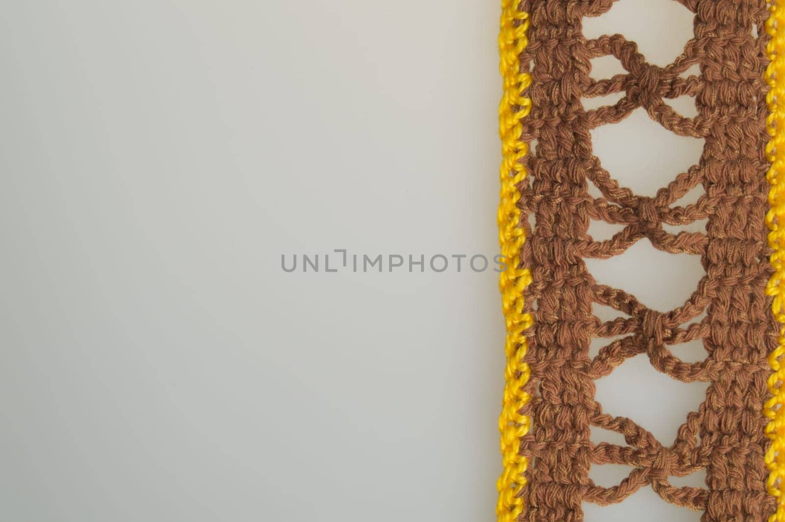 Handmade knitting wool texture background closeup needlework
