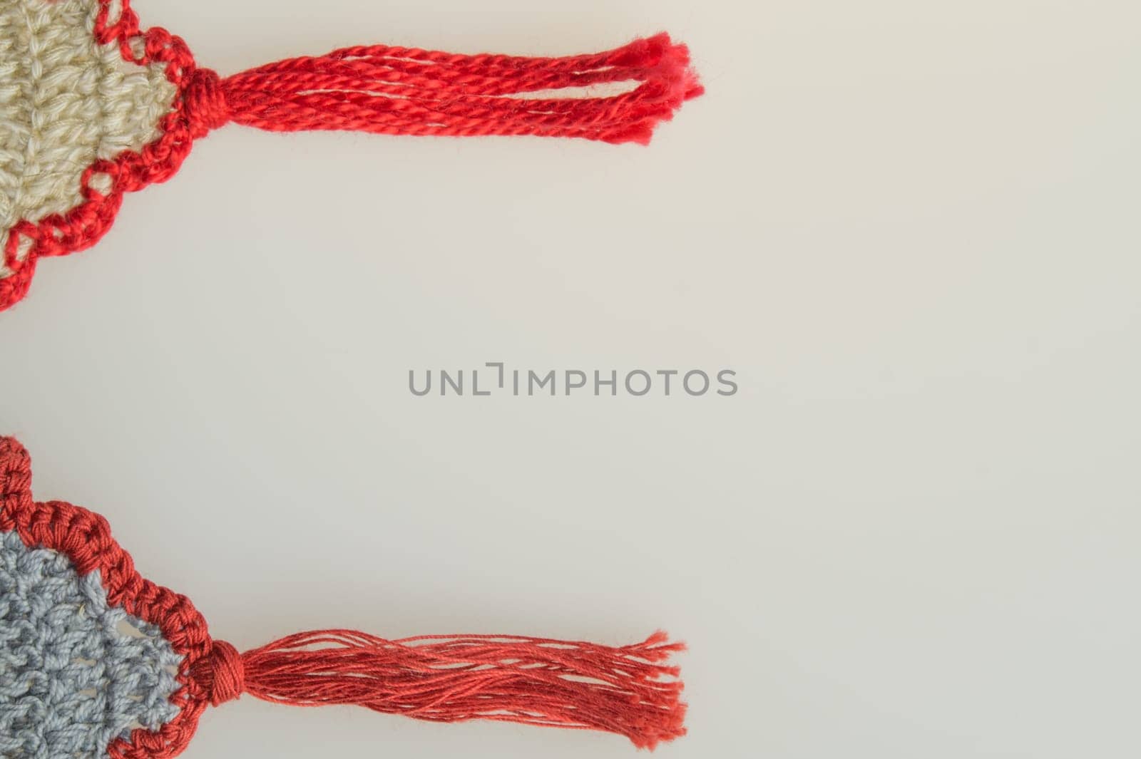 Handmade knitting wool texture background closeup needlework