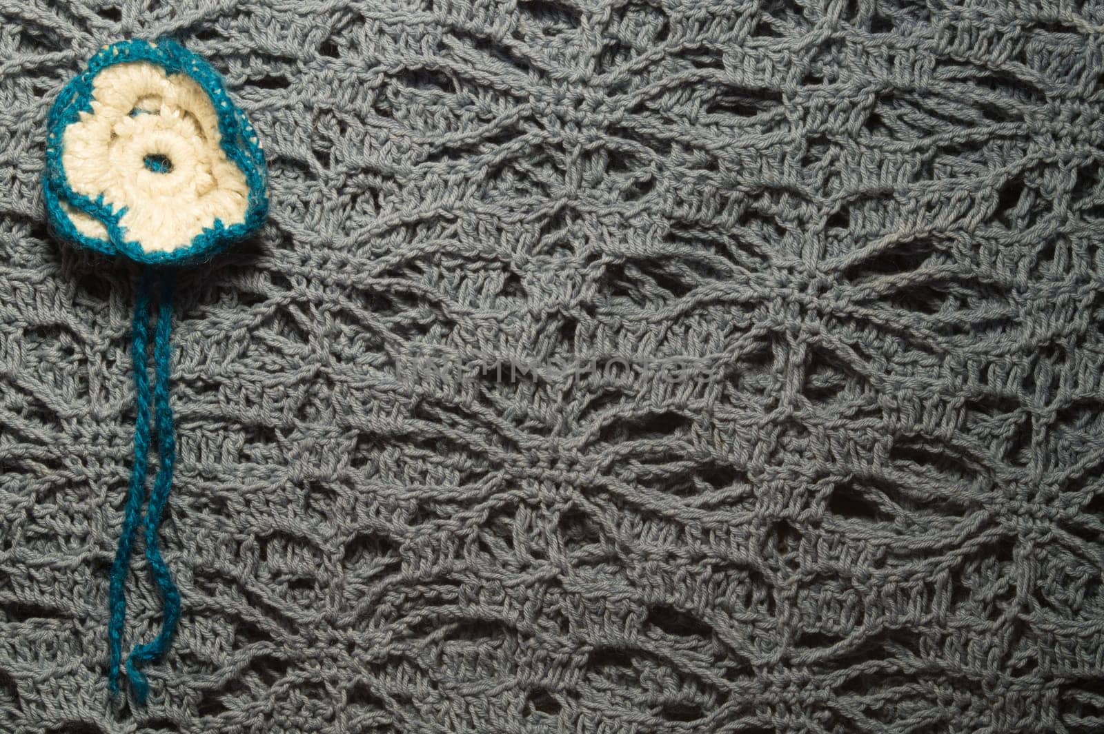Handmade knitting wool texture background closeup needlework