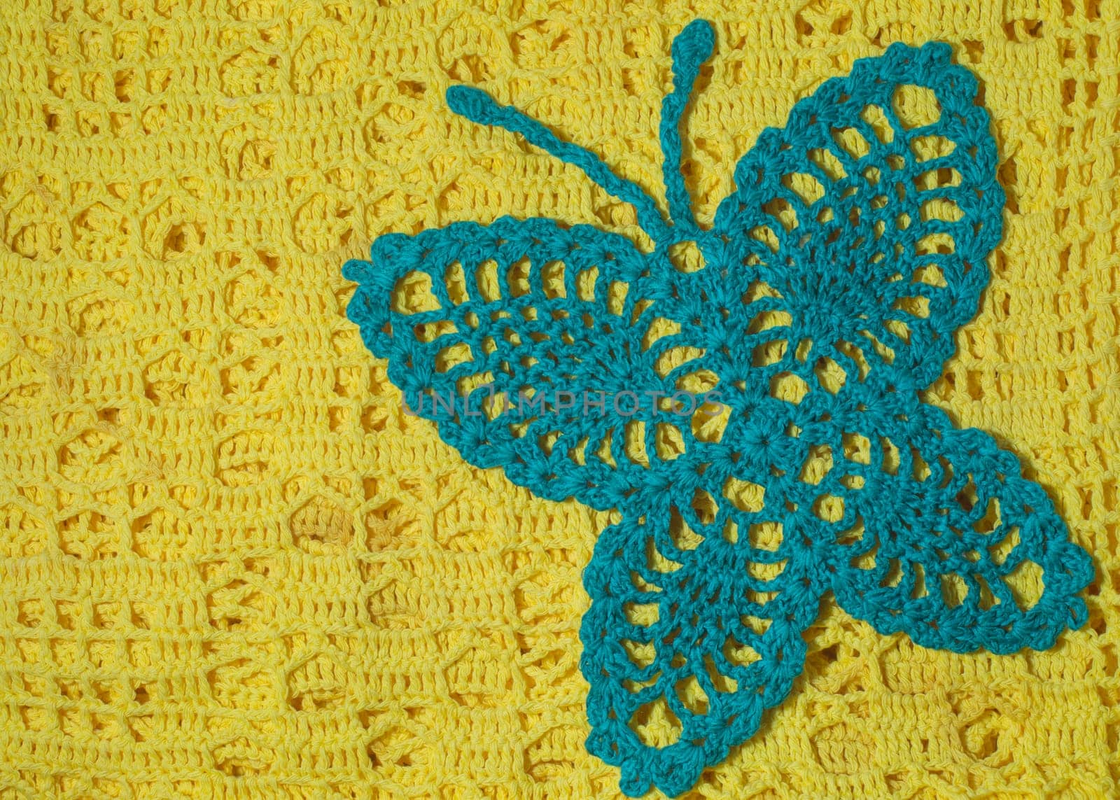 Handmade knitting wool texture background closeup needlework