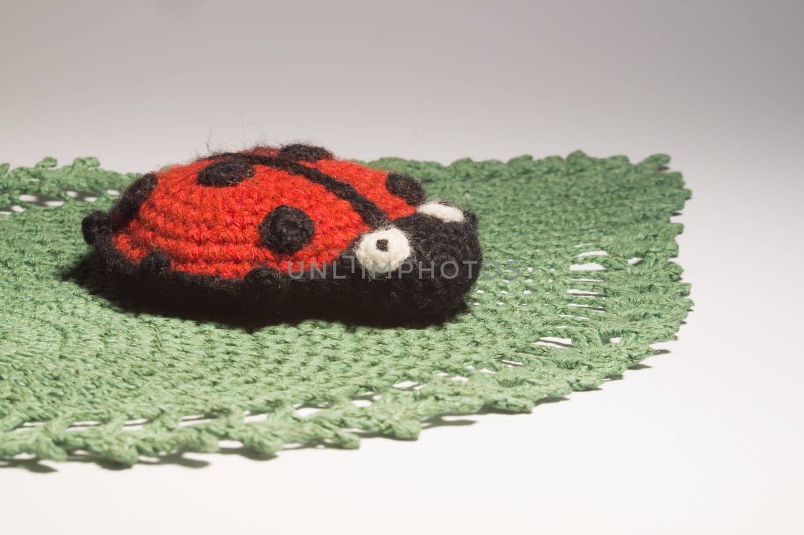 Handmade knitting wool texture background closeup needlework