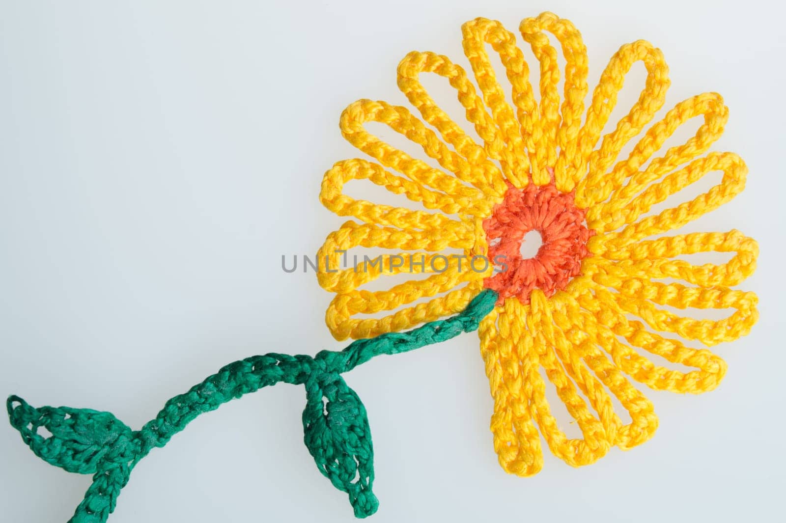 Handmade knitting wool texture background closeup needlework