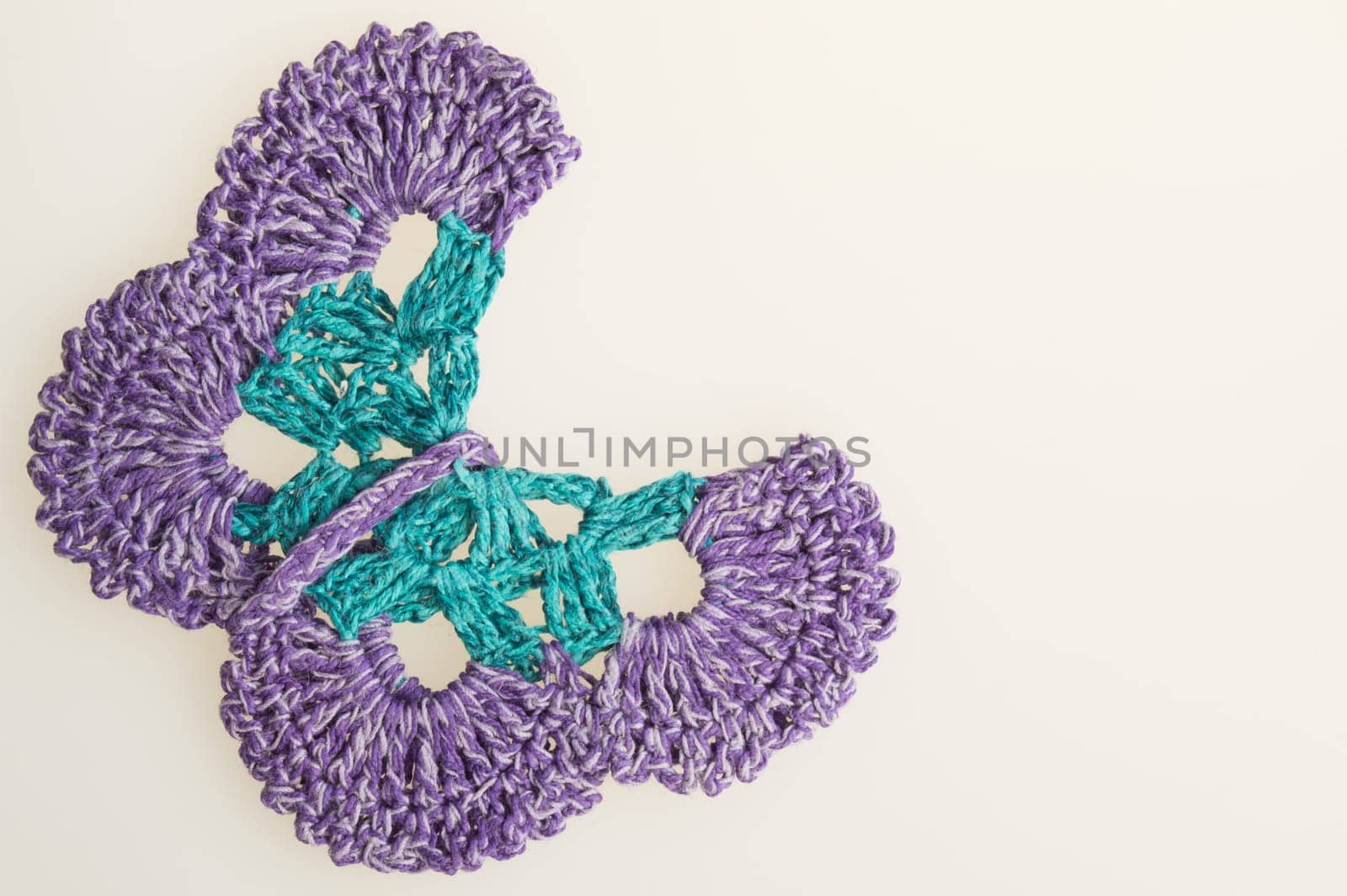 Handmade knitting wool texture background closeup needlework
