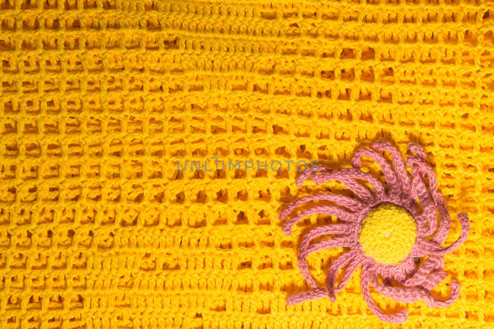 Handmade knitting wool texture background closeup needlework
