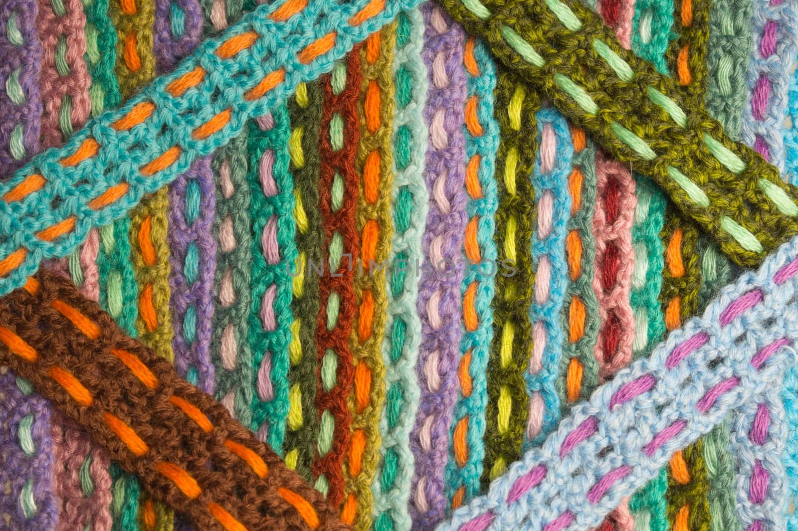 Handmade knitting wool texture background closeup needlework