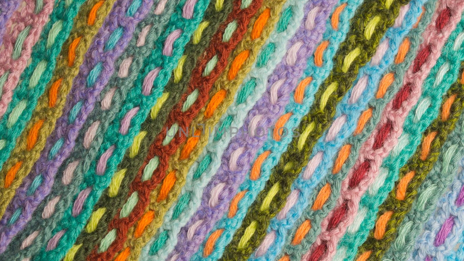 Handmade knitting wool texture background closeup needlework