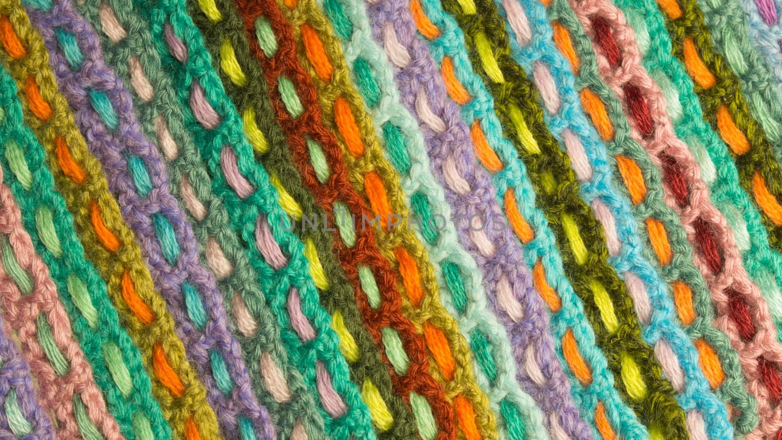 Handmade knitting wool texture background closeup needlework