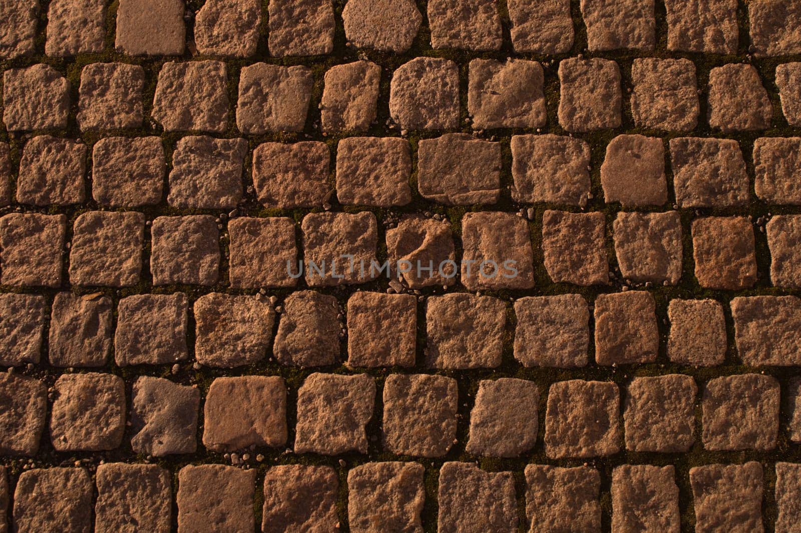 Stone pavement texture. cobblestone background