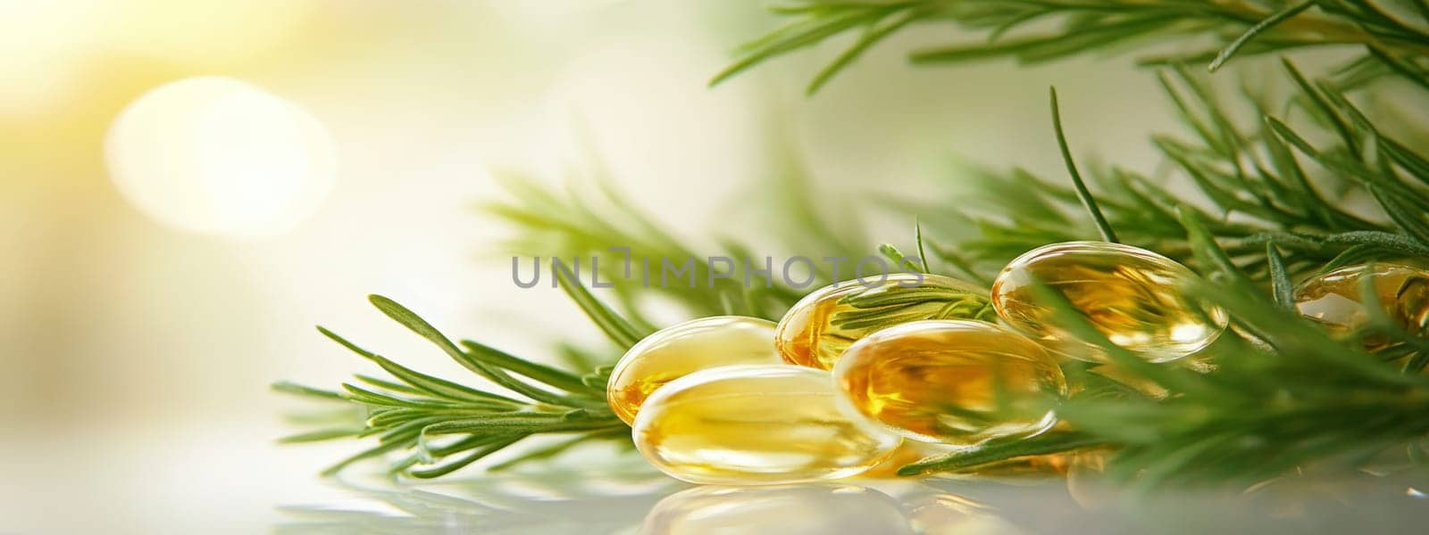 Supplements and vitamins with medicinal herbs. Selective focus. Generative AI, medical