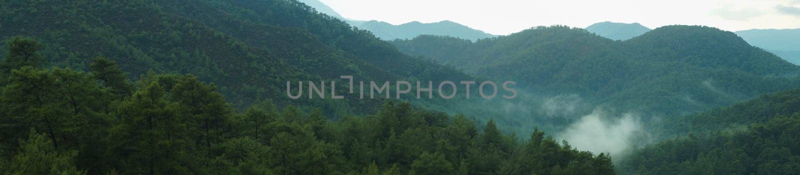 Mountain panorama. landscape with the dramatic sky view