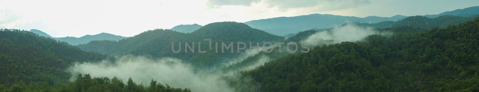 Mountain panorama. landscape with the dramatic sky view