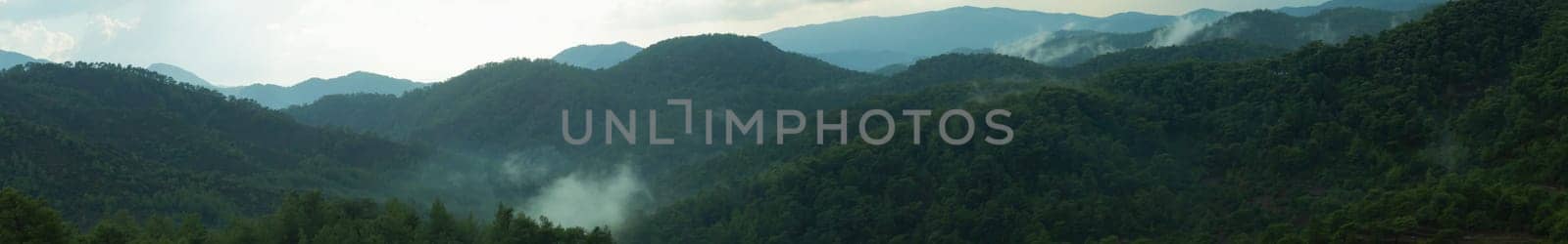 Mountain panorama. landscape with the dramatic sky view