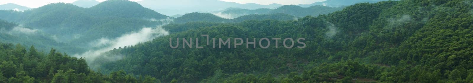 Mountain panorama. landscape with the dramatic sky view