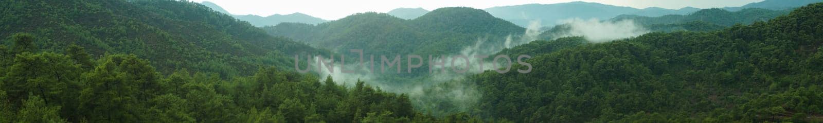 Mountain panorama. landscape with the dramatic sky view