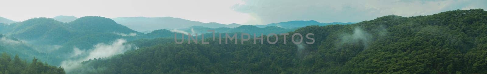 Mountain panorama. landscape with the dramatic sky view