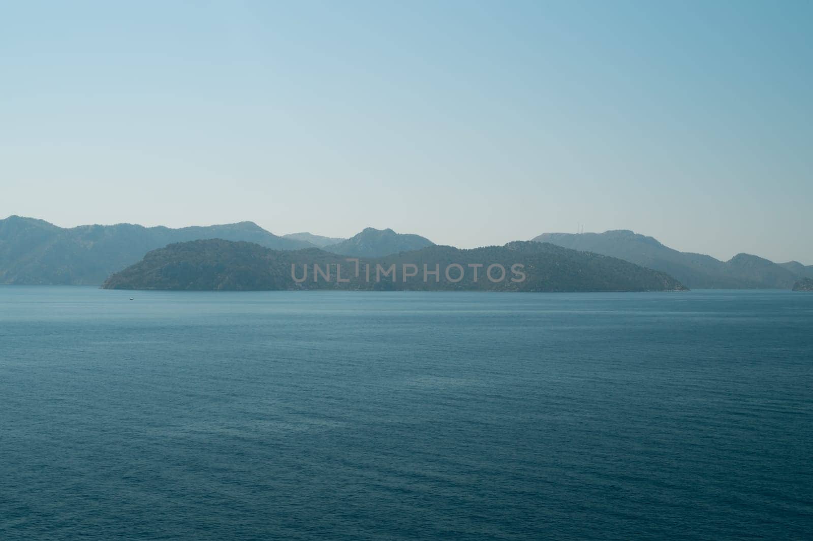 Landscape with the mountains in the mist