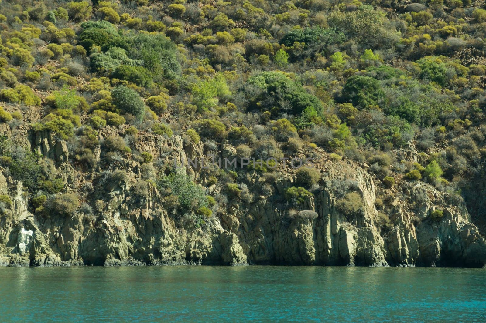Mountain and sea coastline background