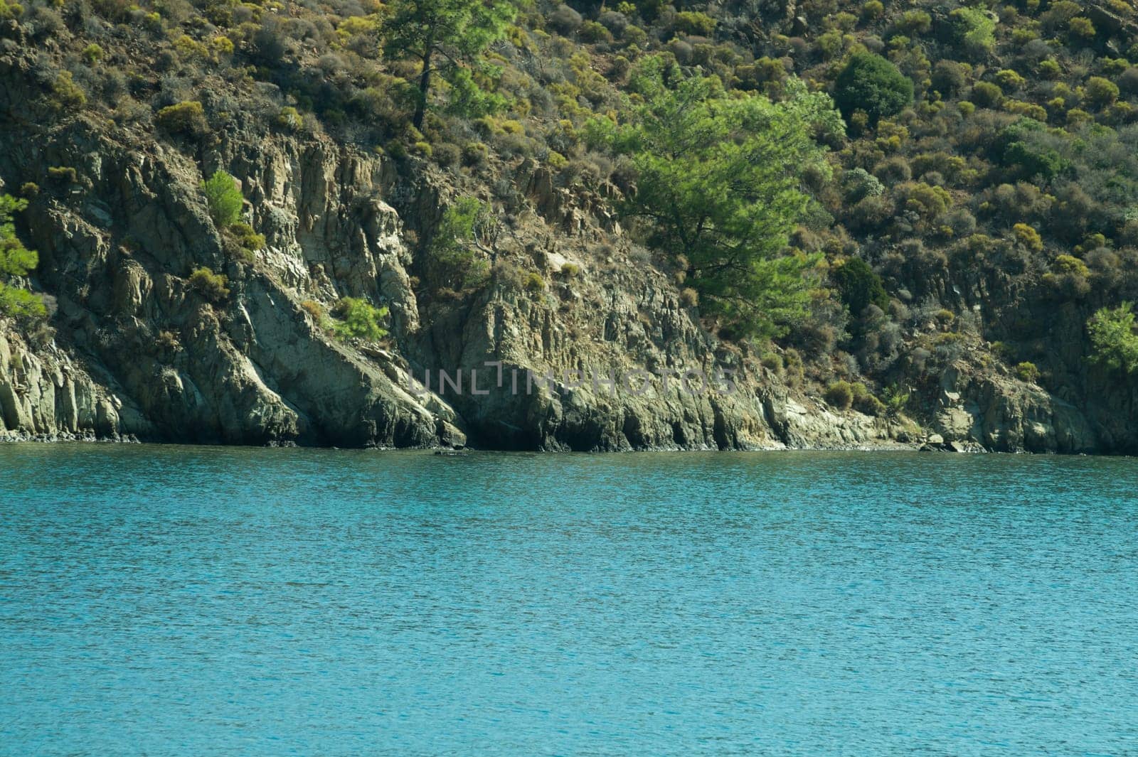 Mountain and sea coastline background