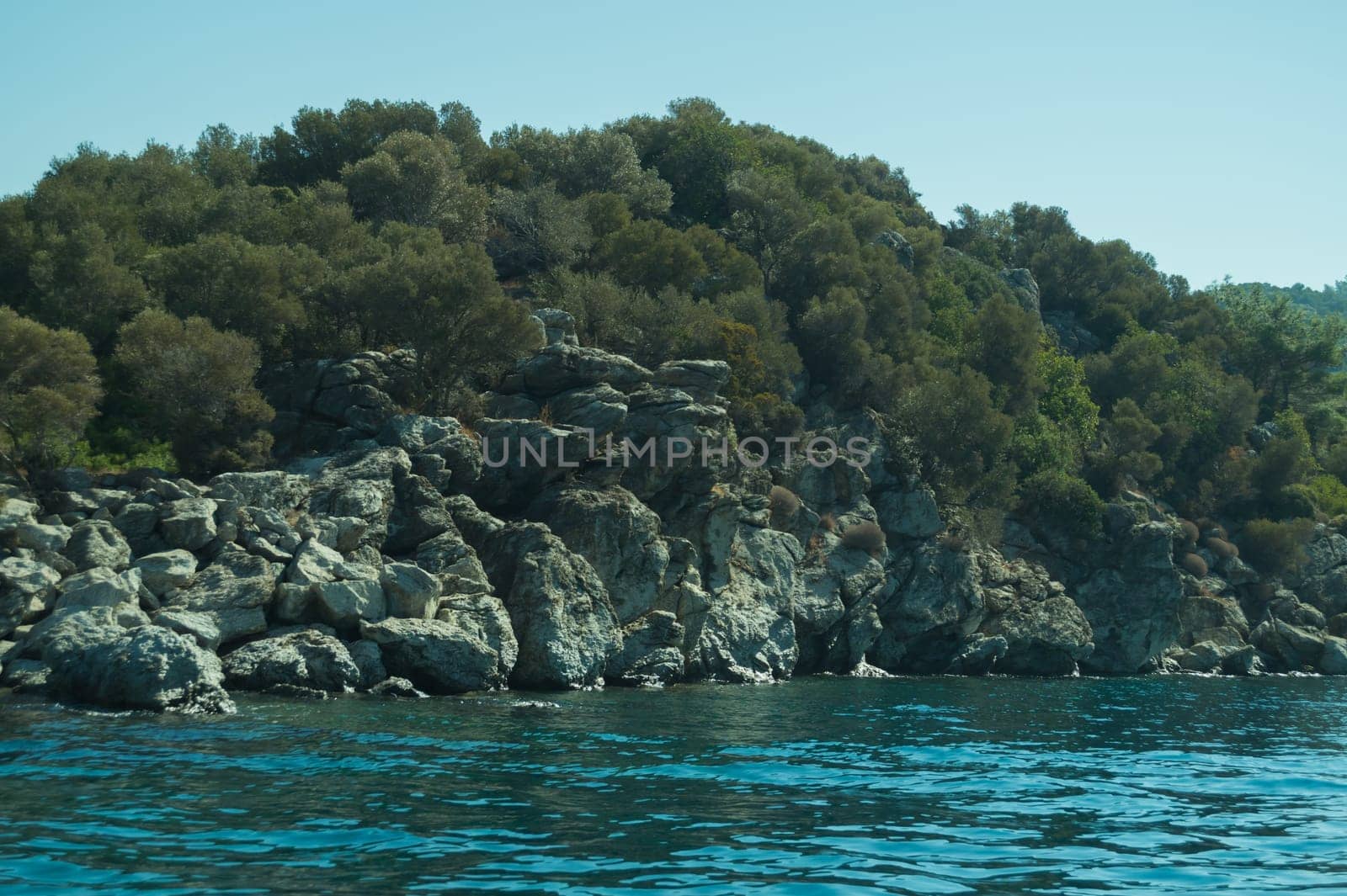 Mountain and sea coastline background