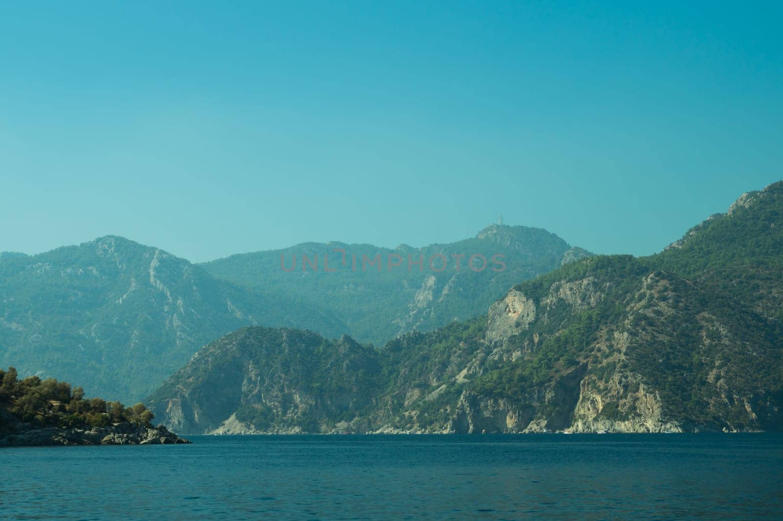 Mountain and sea coastline background