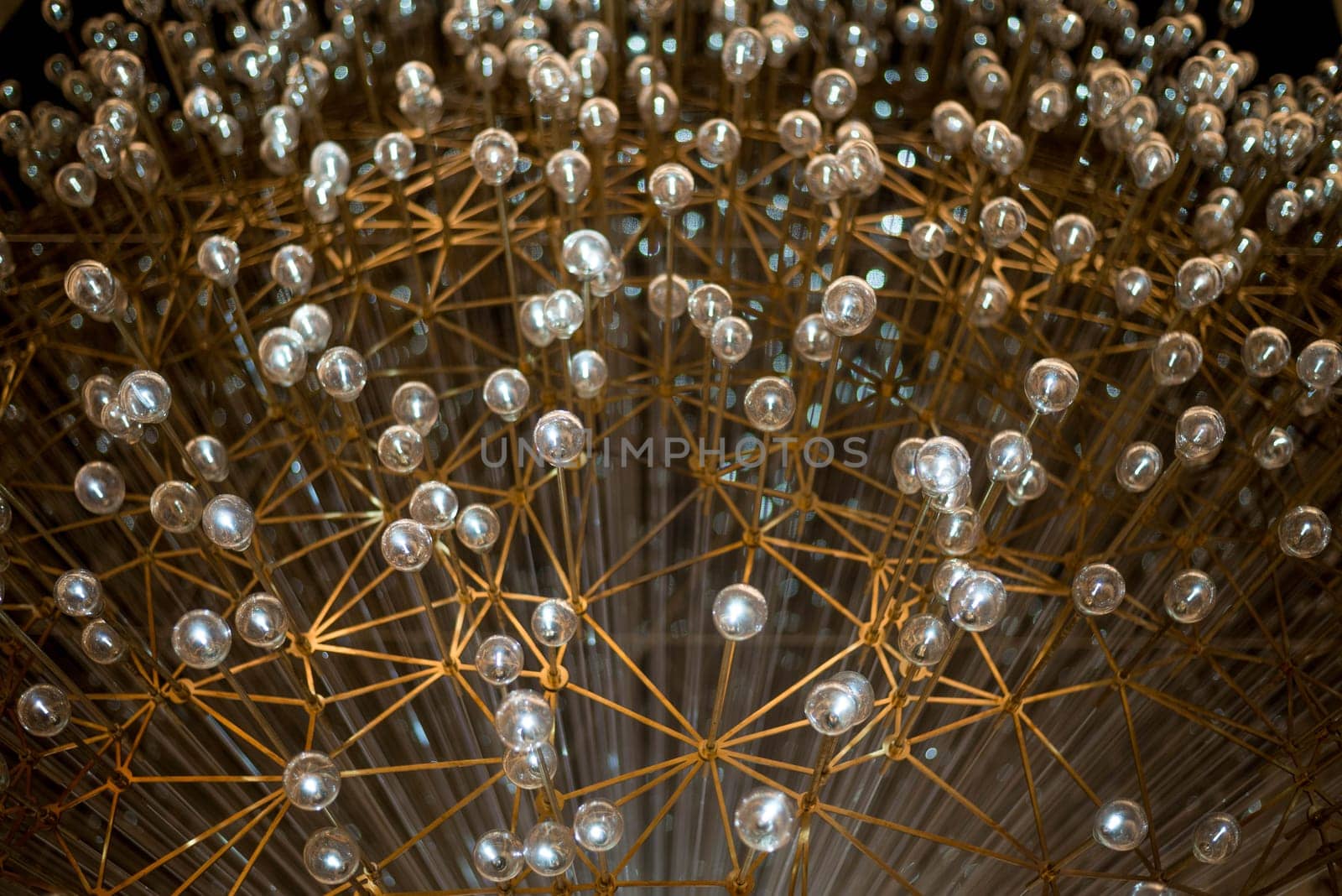 Lights of an abstract, modern lamp